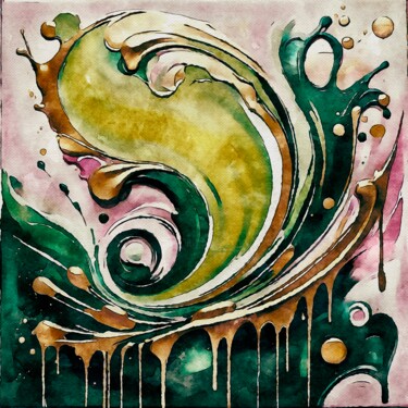 "Emerald Elixir: A Dance of Fluidity and Serenity"